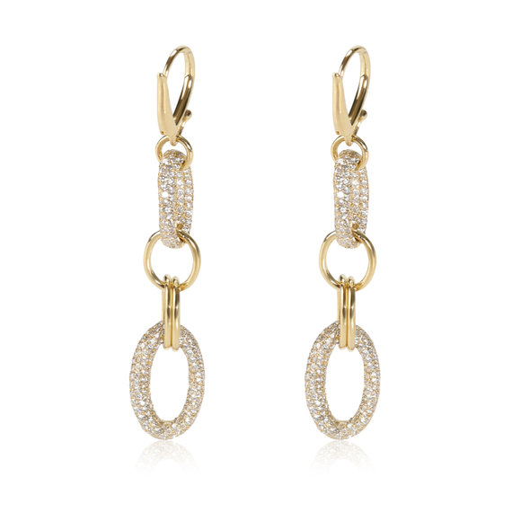 Ippolita Stardust Oval Link Drop Diamond Earring in 18K Yellow Gold 4.24 CTW - Picture 1 of 3